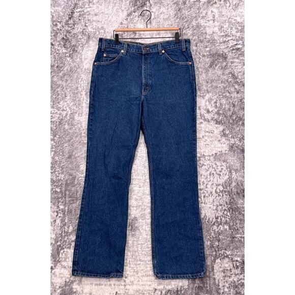 Vintage Levis 36 in x 32 in Mens Orange Tab 517 Boot Cut Deep Indigo